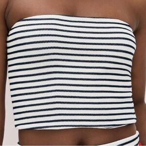 Z Supply Striped Black and White Tube Top and matching skirt outfit